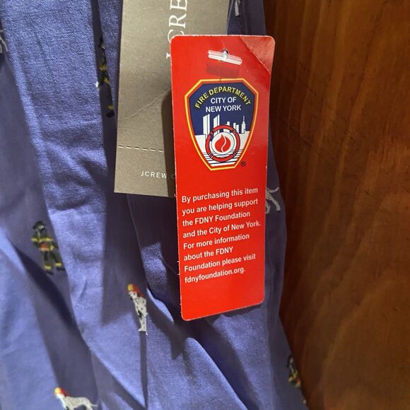 J. Crew Men’s Printed Boxer Firefighter Dalmatian New York FDNY Blue 4” Inseam - Picture 6 of 11